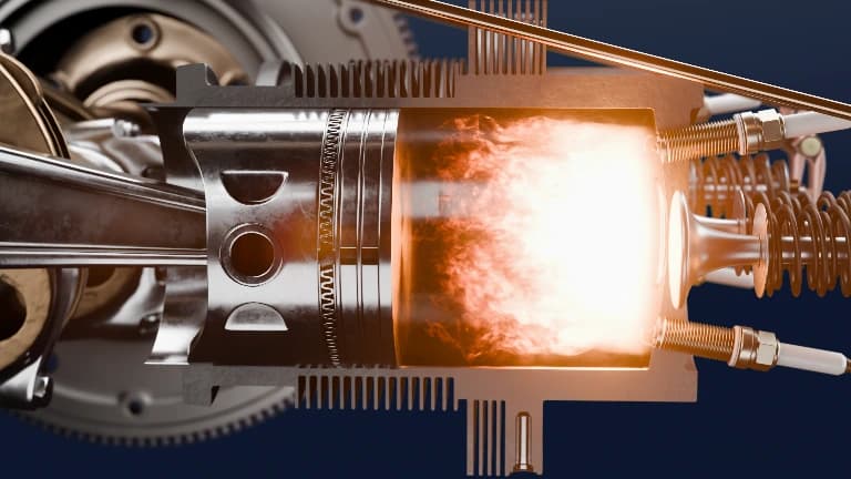 3D rendering of an aircraft piston engine used in aviation maintenance training